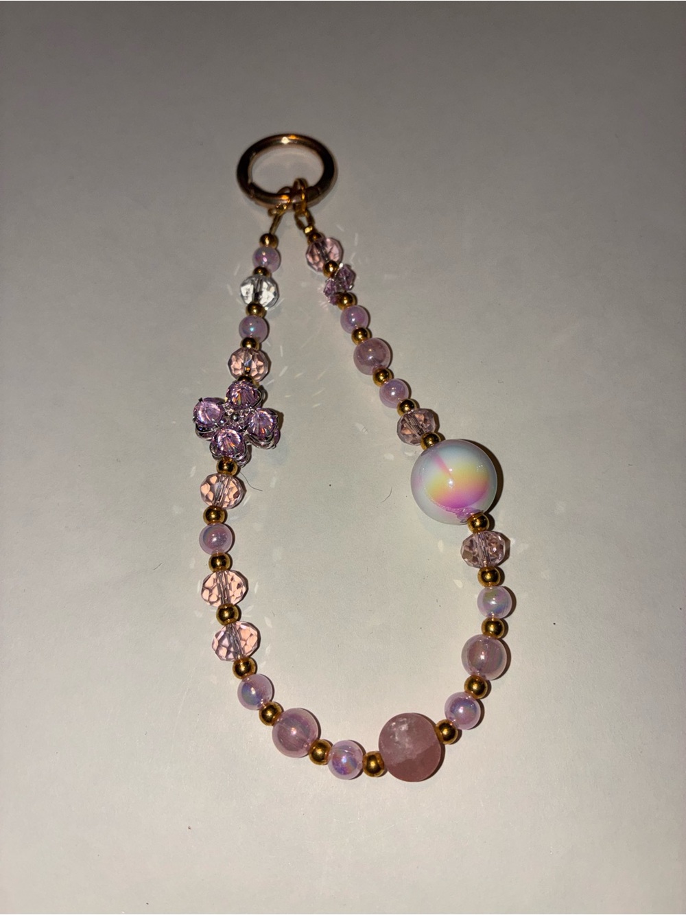 Beaded Charm Bracelet Keychain
